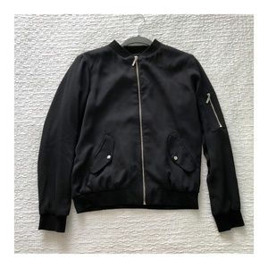 Black Zip Bomber Jacket